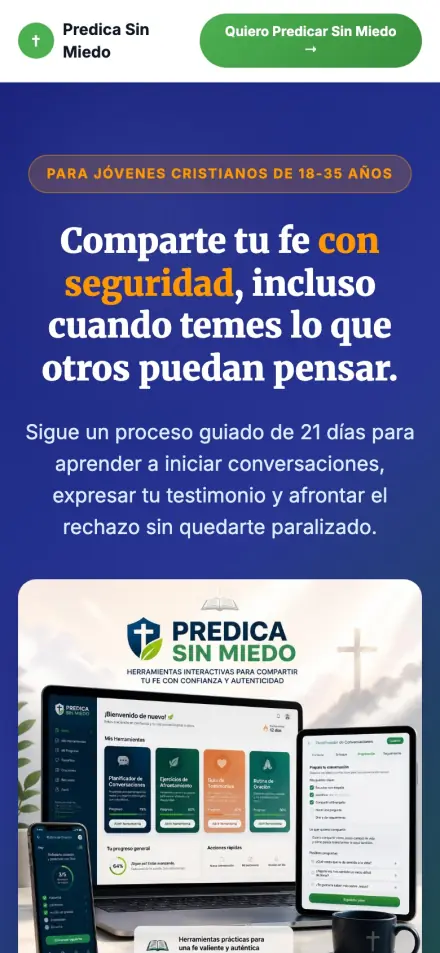 La misma portada de Avanzafe en un celular