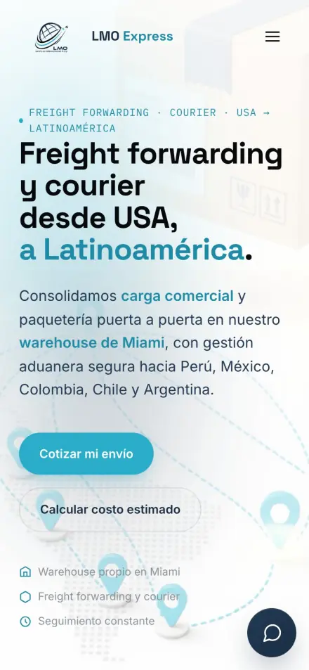 La misma portada de LMO Express en un celular